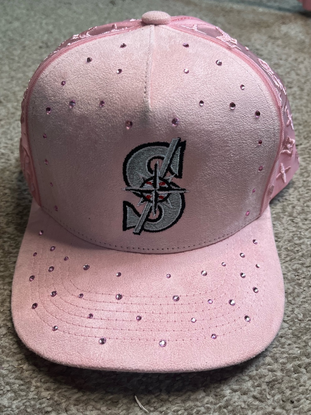 Pink Seattle Mariners Rhinestone Baseball Cap